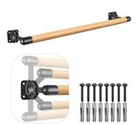Dolibest 100cm Ballet Barre, Adjustable Wooden Dance Stretching Bar Wall Mounted Home Barre Workout Equipment with Metal Support Bracket Holder for Girls Kids and Adults, 4cm Diameter