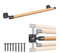 Dolibest 100cm Ballet Barre, Adjustable Wooden Dance Stretching Bar Wall Mounted Home Barre Workout Equipment with Metal Support Bracket Holder for Girls Kids and Adults, 4cm Diameter