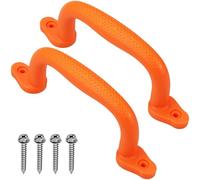 Dolibest 2 Pack Climbing Handles, 18cm Non-slip Solid Playground Hand Grips Plastic Climbing Frame Grab for Swing Set/Playset/Playhouse/Play Park/Indoor Outdoor Monkey Bars/Treehouse/Bunk Bed, Red