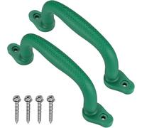 Dolibest 2 Pack Climbing Handles, 18cm Non-slip Solid Playground Hand Grips Plastic Climbing Frame Grab for Swing Set/Playset/Playhouse/Play Park/Indoor Outdoor Monkey Bars/Treehouse/Bunk Bed, Green