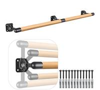 Dolibest 200cm Ballet Barre, Adjustable Wooden Dance Stretching Bar Wall Mounted Home Barre Workout Equipment with Metal Support Bracket Holder for Girls Kids and Adults, 4cm Diameter