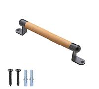 Dolibest 25cm Wooden Handrail, Wall Mounted Grab Rail Younger Elder Safety Grab Bar Staircase Hand Rail Kids Climbing Handle Grip for Indoor Outdoor Swing Set/Playset/Garden/Bathroom/Bunk Bed/Door