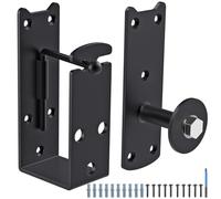 Dolibest 2pcs Door Barricade Brackets, Gate Barricade Bracket U-Shaped Bar Holder Clamp Lock Design 360 Rotation Fits 106.6 x 53.5mm Lumber Indoor & Outdoor Home Garden Garage Barn Shed Security