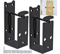 Dolibest 2pcs Door Barricade Brackets, Gate Barricade Bracket U-Shaped Bar Holder Clamp Lock Design Fits 106.6 x 53.5mm Lumber Indoor & Outdoor Home Garden Garage Barn Shed Security