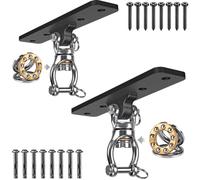 Dolibest 2pcs Punching Bag Hanger, Boxing Ceiling Hook Punch Holder 4 Hole Swing Bracket 360 Swivel with Silent Bearing for Hanging Heavy Bag Hammock Chair Wood/Concrete Wall Beam Mount, up to 600lbs