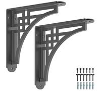 Dolibest 2pcs Shelf Brackets, Floating Shelves Brace Bracket Right Angle Corner Support 20cm Metal Wall Bracket Kitchen/Garage/Basement/Bedroom Storage Rack/Wooden Board Triangle Supporter, Retro