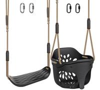 Dolibest 2pcs Swing Seat, Soft Plastic Bucket Elefant Kids Swings Indoor/Outdoor Child Tree Hard Swinging Board with High Back Adjustable 130-200cm Rope for 1-3 Years Toddler/Baby/Adult,600lbs/250lb