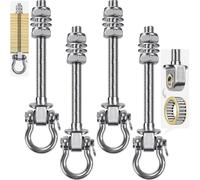 Dolibest 4pcs Swing Hanger with Bearing, 175mm Heavy Duty Hammock Hook M10 Hanging Chair Screw Eye Bolt Swivel Ceiling Beam Mounting Bracket for Yoga Rope/Aerial Hoop/Punching Bag/Sandbag, 1500lbs