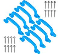 Dolibest 8 Pack Climbing Handles, 18cm Non-slip Solid Playground Hand Grips Plastic Climbing Frame Grab for Swing Set/Playset/Playhouse/Play Park/Indoor Outdoor Monkey Bars/Treehouse/Bunk Bed, Blue