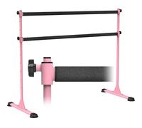Dolibest Ballet Barre Freestanding, 10 Height Adjustable Ballet Bar Portable Pink Stretching Dance Bar with Non-Slip Rubber Pads & Cloth Wrapped for Girls Kids Adults Home Workout Fitness, 150 x 71cm