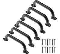 Dolibest Grab Rail Bar, 30.5cm Kids Metal Handrail Black Staircase Hand Rail 6pcs Disabled Elderly Safety Grab Bar for Indoor Outdoor Playground/Garden/Showers/Bath/Toilet/Bunk Bed, Gourd Base