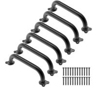 Dolibest Grab Rail Bar, 30.5cm Kids Metal Handrail Staircase Hand Rail 6pcs Disabled Elderly Safety Grab Bar for Indoor Outdoor Playground/Garden/Showers/Bath/Toilet/Bunk Bed, Frog Base/Black
