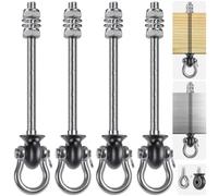 Dolibest Heavy Duty Swing Hangers, Stainless Steel 304 Swing Bolts, 180° Swing, Perfect for Playground, Porch, Yoga, Hammock Chair, Punching Bag - for Wood and Steel Beams,9.64'' (4Pack)