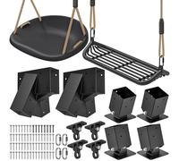 Dolibest Heavy Duty Swing Sets Brackets Including 2 A-Frame Swing Set Brackets, 4 Swing Leveing Base Bracket, 2 Swing Seats & 4 Swing Hangers for DIY Playground Equipment Mounting Hardware Included