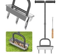 Dolibest Lawn Aerator Grass Coring Plugger w/Tray 3 Prong/Knock-down Pole