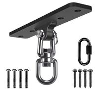 Dolibest Punching Bag Hanger, Boxing Ceiling Hook Punch Holder 4 Hole Swing Bracket 360 Swivel with Carabiner for Hanging Heavy Bag Hammock Chair Wood/Concrete Wall Beam Mount, up to 900lbs