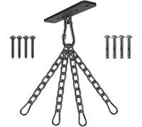 Dolibest Punching Bag Hanger, Boxing Ceiling Hook Punch Holder 4 Hole Swing Bracket Swivel with 4 x 26cm Chains for Hanging Heavy Bag Hammock Chair Wood/Concrete Wall Beam Mount, up to 600lbs