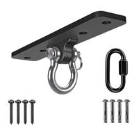Dolibest Punching Bag Hanger, Boxing Ceiling Hook Punch Holder 4 Hole Swing Bracket Swivel with Carabiner for Hanging Heavy Bag Hammock Chair Wood/Concrete Wall Beam Mount, up to 600lbs
