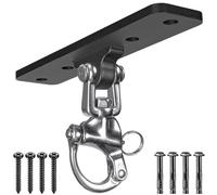 Dolibest Punching Bag Hanger, Boxing Ceiling Hook Punch Holder 4 Hole Swing Bracket Swivel with Carabiner&Safety Spring Buckle for Hanging Heavy Bag Hammock Wood/Concrete Wall Beam Mount, up to 900lbs