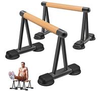 Dolibest Pushup Stand, Calisthenics Parallettes 2pcs Fitness Press Up Bars 30cm Medium Home Gym Dip Handstand Paralle Bar with Wooden Handle Men Excersice Equipment for L-Sit/Body Building/Workout