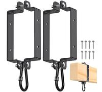 Dolibest Swing Clamp Hanger for Square Timber (145 x 93mm), 2 Pack Swing Seat Hanging Hook with Carabiner Climbing Frame Punching Bag Brackets for Hammock Chair, Wooden Beam Mounted