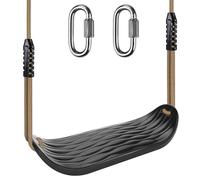 Dolibest Swing Seat, Kids Hard Plastic Swings Indoor/Outdoor Child Tree Swinging Board with Adjustable 130-200cm Rope for Baby/Teens, Black Water Ripples / 250lbs