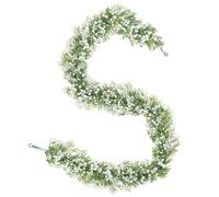 Dolicer 2 Pcs Babys Breath Artificial Flowers Vines, 5.9 FT Faux White Hanging Baby Breath Garland, Real Touch Fake Babys Breath Gypsophila for Wedding Party Backdrop Wall Home Decor