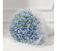 Dolicer 5Pcs Babys Breath Artificial Flowers, Blue Long Stem Fake Baby Breath Flowers, Real Touch Gypsophila Bouquets for Wedding Party Garden Home Centerpieces Arrangements Decor