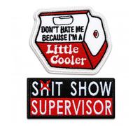 DoLife Attached Funny Hook & Loop Patch Bundle - Office & Mom Humor Morale Patches, Don't Hate Me Because I'm A Little Cooler & Sh*t Show Supervisor for Hats, Backpacks, Tactical & Fishing Gear