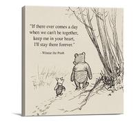 Dolimifa Classic Winnie the Pooh Quote Wall Art Decor Retro If There Ever Comes a Day Sayings Canvas Painting Pictures Framed Print Sign Artwork Ready to Hang (8x8 Inches)