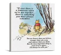 Dolimifa Classic Winnie the Pooh Wall Art Decor If Ever There Is A Tomorrow Quote Canvas Painting Pictures Framed Print Sign Artwork Ready to Hang for Home Nursery (8x8 Inch)