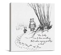 Dolimifa Winnie the Pooh How Lucky I Am to Have Something That Makes Saying Goodbye So Hard Quote Wall Art Canvas, Framed Wall Art Decor, Ready to Hang, 20 x 20 cm