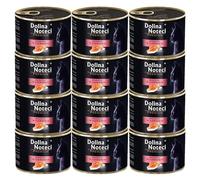Dolina Noteci Premium Moist & Juicy Wholesome Grain-Free Cat Food - Natural Meat Recipes Enriched with Vitamins & Minerals for Happy, Healthy Cats! (Salmon, 12x185g)
