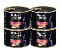 Dolina Noteci Premium Moist & Juicy Wholesome Grain-Free Cat Food - Natural Meat Recipes Enriched with Vitamins & Minerals for Happy, Healthy Cats! (Salmon, 4x185g)