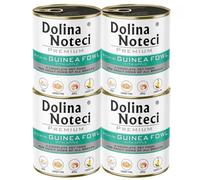 Dolina Noteci Premium Nutritious Wet Dog Food, Healthy Essential Nutrients & Unsaturated Fatty Acids, Gluten-Free, No Artificial Flavours - For Your Pup’s Happiness! (Guinea Fowl With Apple, 4x800g)