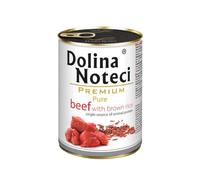 Dolina Noteci Premium Pure Complete Wet Dog Food for Sensitive and Allergic Dogs, Beef with Brown Rice, 400 g, Pack of 6