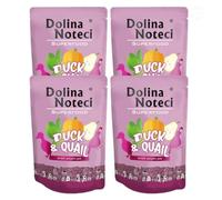 Dolina Noteci Premium SUPERFOOD Grain-Free Wet Dog Food for All Breeds - Natural Recipes, Tailored Nutrition, Unique Meats & Functional Supplements, No Additives (Duck & Quail, 4x300g)