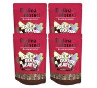 Dolina Noteci Premium SUPERFOOD Grain-Free Wet Dog Food for All Breeds - Natural Recipes, Tailored Nutrition, Unique Meats & Functional Supplements, No Additives (Beef & Goose Hearts, 4x300g)