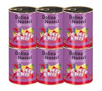 Dolina Noteci Premium Superfood Wet Dog Food with Roe Deer & Beef, Grain-Free High Protein (6x800g)