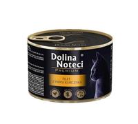 Dolina Noteci Premium - Wet Cat Food 185g Tins - High Meat Complete Nutrition with Taurine, Vitamins & Minerals, Digestive Support, Skin & Coat Care (Chicken Fillet, 1 x 185g)