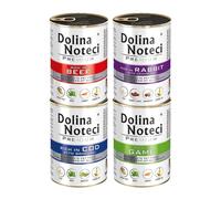 Dolina Noteci Premium Wet Dog Food - Grain-Free Mixed Flavours - No Poultry - Natural Complete Meals for All Breeds - High Meat Content - Multipack Cans (Flavour mix, 4x400g)