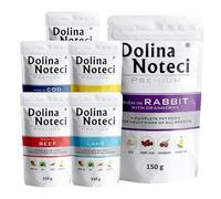 Dolina Noteci PREMIUM Wet Dog Food Variety Pack, Complete & Balanced Gluten-Free Meat-Rich Recipes, Omega-3 EPA & DHA, Digestive, Skin & Coat Support, No Artificial Colours -Mixed Selection, 6x150g