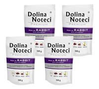 Dolina Noteci PREMIUM Wet Dog Food Variety Pack, Complete & Balanced Gluten-Free Meat-Rich Recipes, Omega-3 EPA & DHA, Digestive, Skin & Coat Support, No Artificial Colours Rabbit&Cranberry, 4x500g