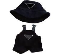 Doll Accessories, Doll Outfit Set, Black Hat and Suspenders, Doll Clothes Compatible with Plush Dolls, Perfect for Doll Dressing, Ideal for Special Occasions and Gift Giving