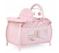 Doll's bed with integrated high chair, dining tray