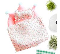 Doll Bedding Accessories, Dolls House Furniture, Bedroom Play Decor Toy Set for Kids Collectors, Girls Boys Children Son Daughter Role Play Pretend Game Room Bedtime Fun Supplies, 12.6x11.81 inches