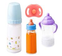Doll Bottle Set - 3pcs Milk Nursing Bottle Magic Feeding Bottle | Flexible Doll Feeding Toy Set - Multifunctional Pretend Play Feeding Toy Set with Pacifier for Boys & Girls