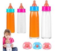 Doll Bottle Set - Magic Liquid Bottles, Disappearing Feeding Accessories, Pretend Play Props | Imaginative Nurturing Activity For Girls Caregiving Storytelling Entertainment Collect