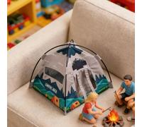 Doll Camp Shelter - 16x17cm Textile Simulation Play Structure, Creative Scenic Ornament For Collectible Figures, Charming Prop | Child Bedroom Showcase Tabletop Diorama Scene
