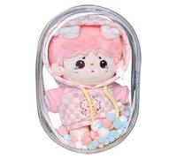 Doll Carrying Bag - Clear Figure Display Case for Collectors | Thick Transparent Storage Bag for Dolls, Action Figures, Travel Tote for Toys Stationery Makeup Cosmetic Accessories, 8x6x4 inches